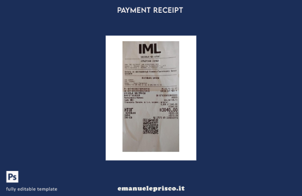 modello di ricevuta di pagamento Iml in stile verificato